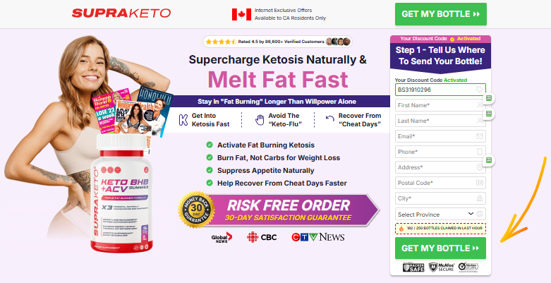 Supra KETO BHB + ACV Gummies Canada Offers