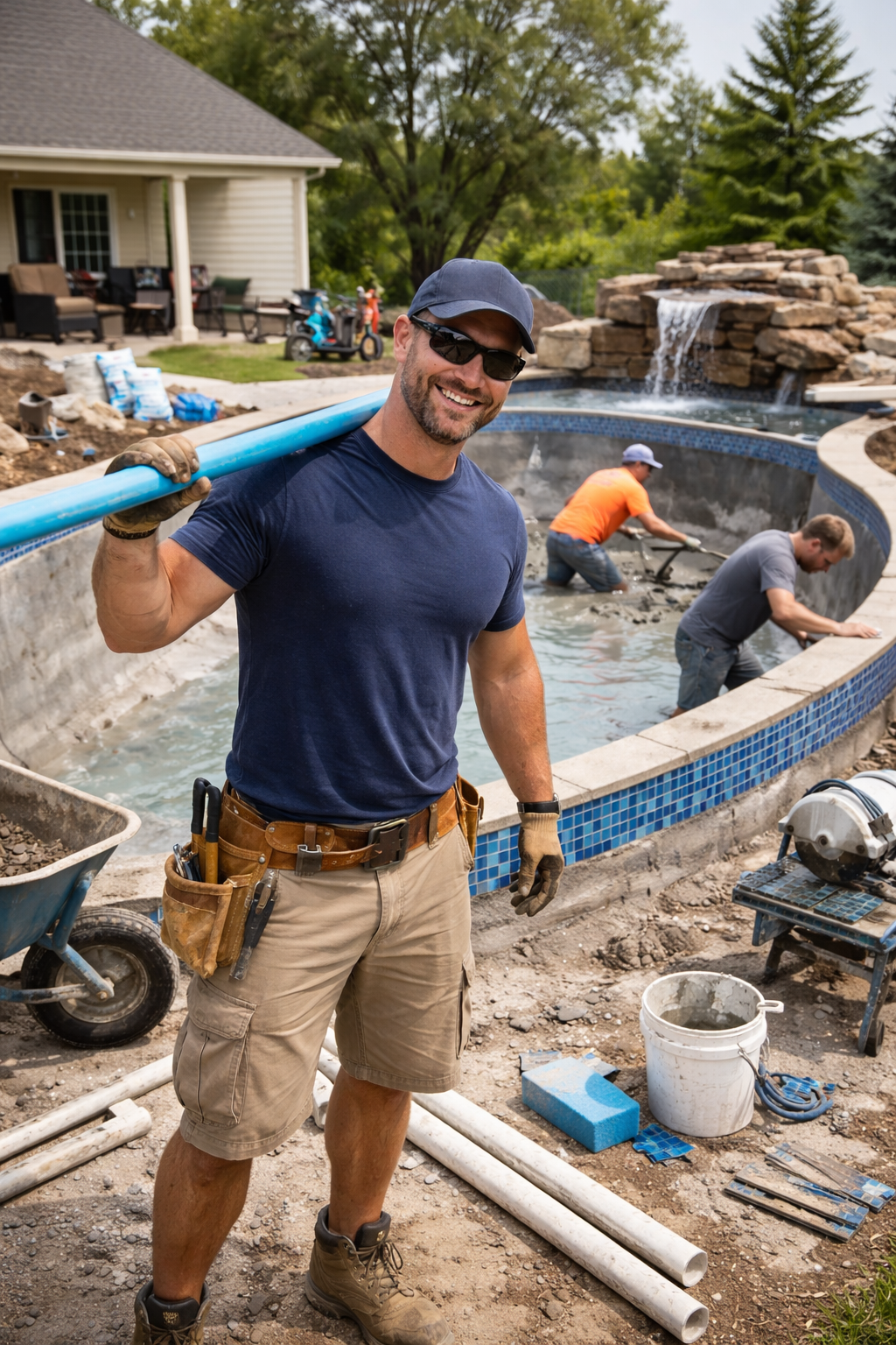 Does a swimming pool construction company provide waterproofing?