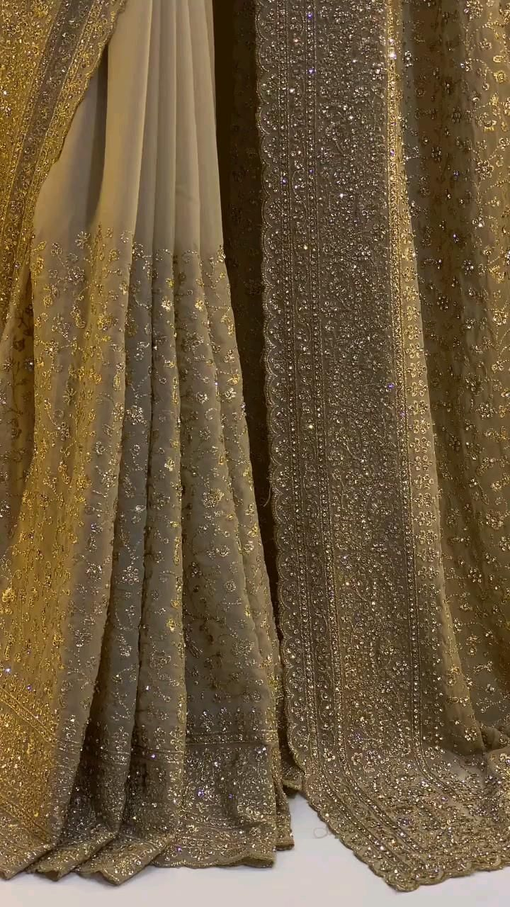 The Beige Color Saree is ageless in its elegance at Gulbhahar