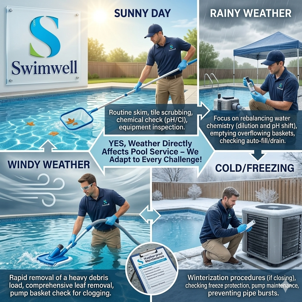 Is Swimming Pool Cleaning & Maintenance Service Affected by Weather Conditions?