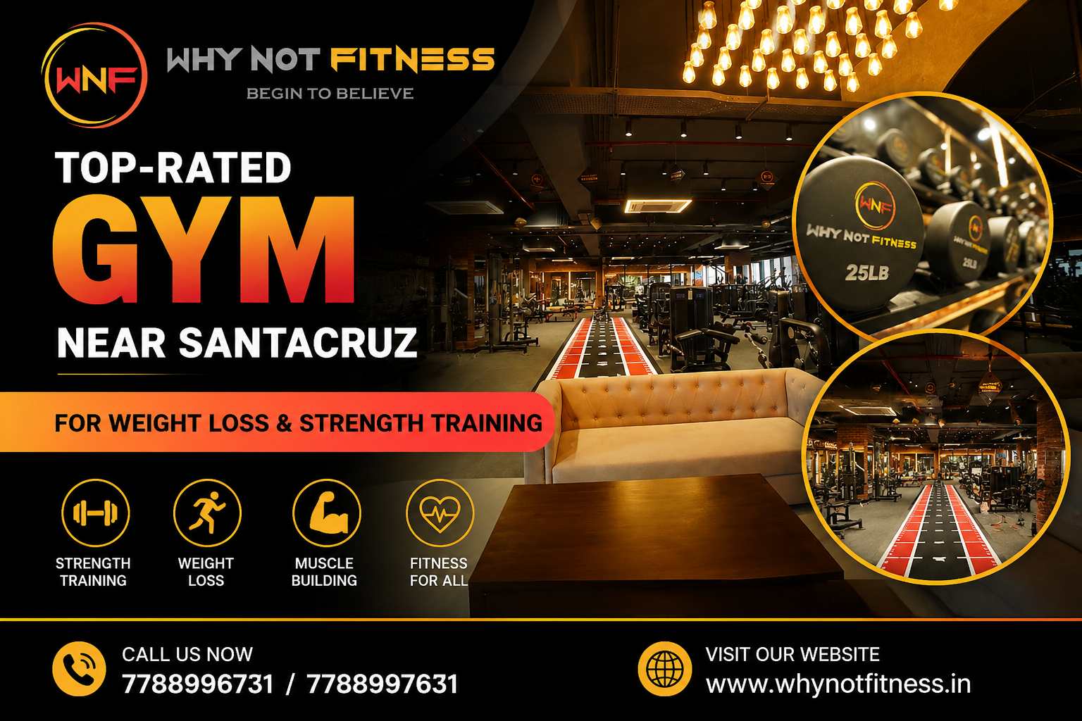 Top-Rated Gym near Santacruz for Weight Loss & Strength Training | Why Not Fitness