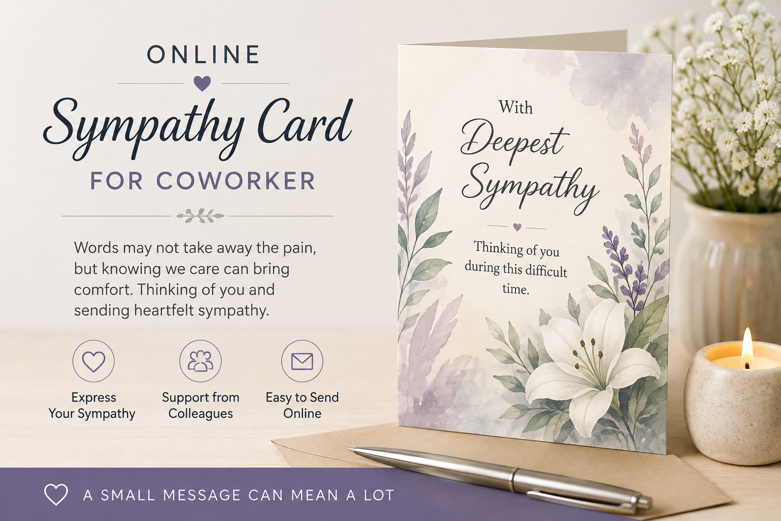 Thoughtful Online Sympathy Card for a Coworker