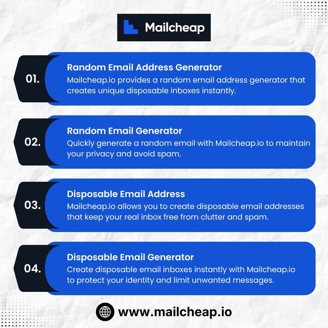 Random Email Address Generator by Mailcheap.io for Privacy