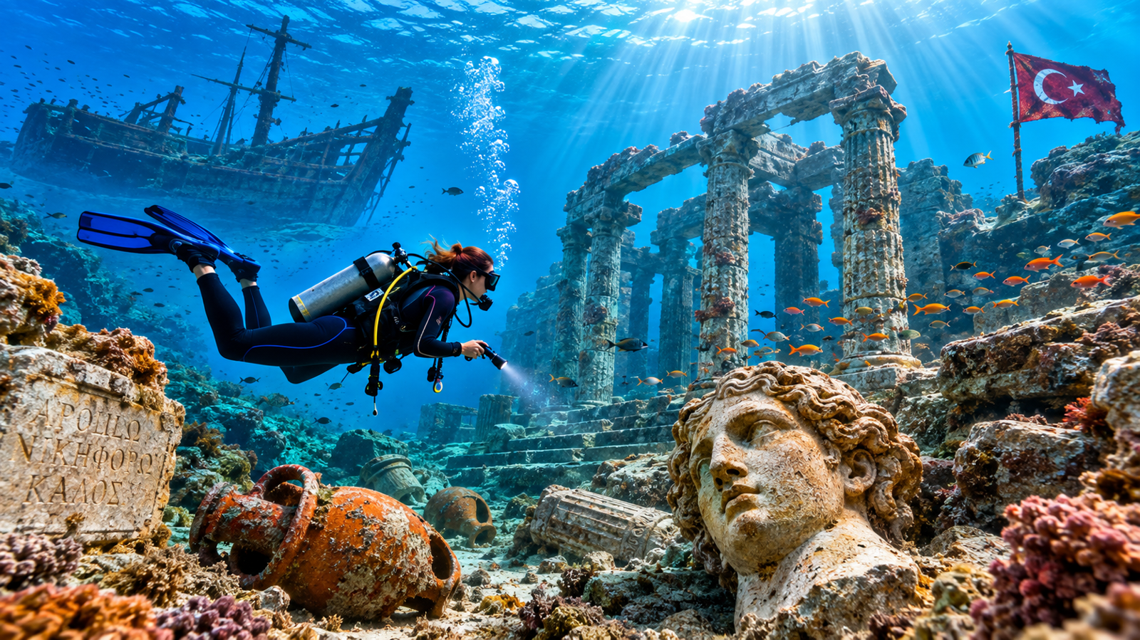 Turkey's Best Diving Sites for Exploring Underwater Archaeological Ruins