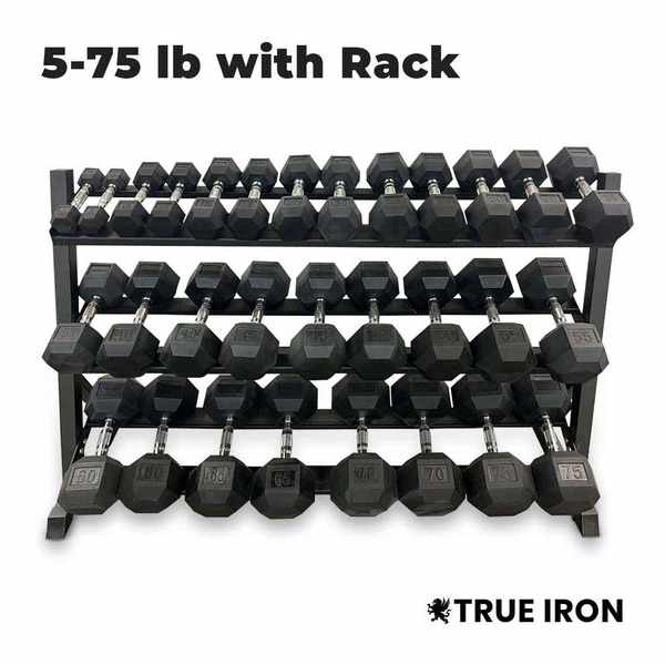 5–75 Dumbbell Set with Rack | Complete Gym Strength Equipment