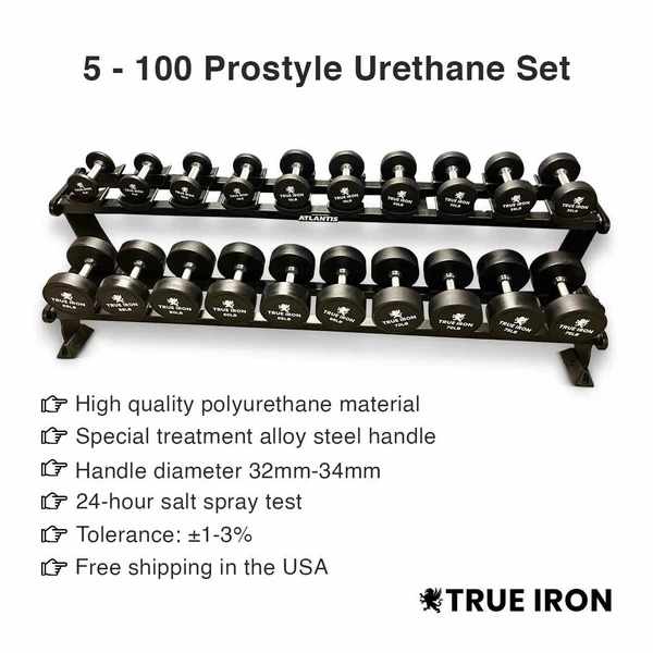 5–100 Urethane Dumbbell Set | Premium Strength Training Equipment