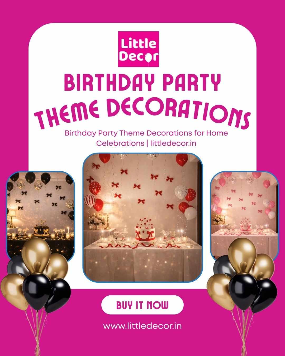 Birthday Party Theme Decorations for Home Celebrations | littledecor.in