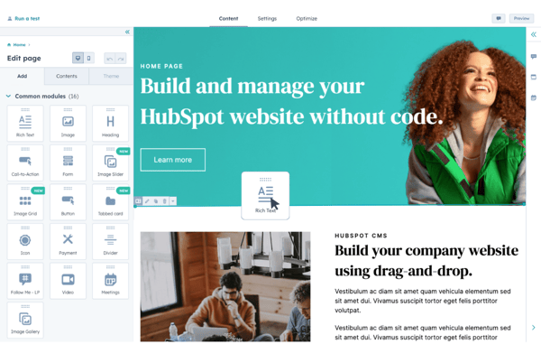 Build your website on our free CMS tools | HubSpot