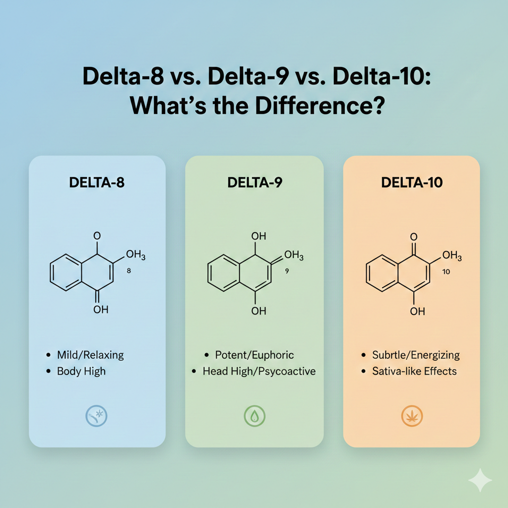 Delta-8 vs. Delta-9 vs. Delta-10: What’s the Difference?