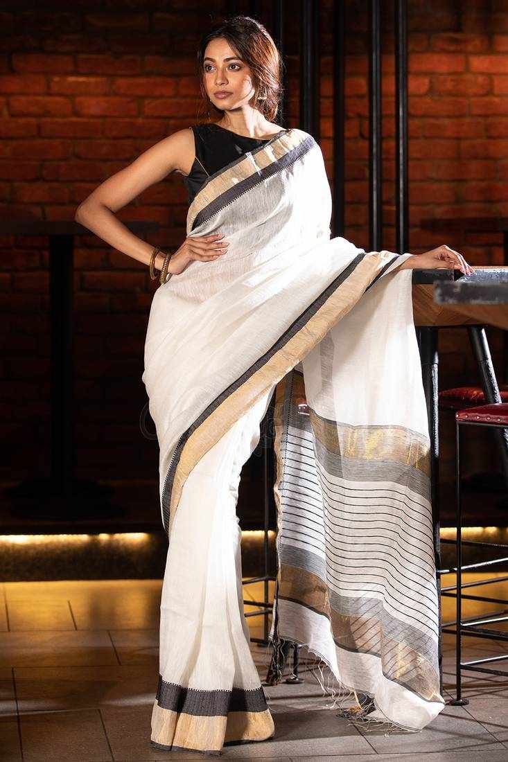 White Saree With Black Border: A Timeless Blend of Elegance and Contrast