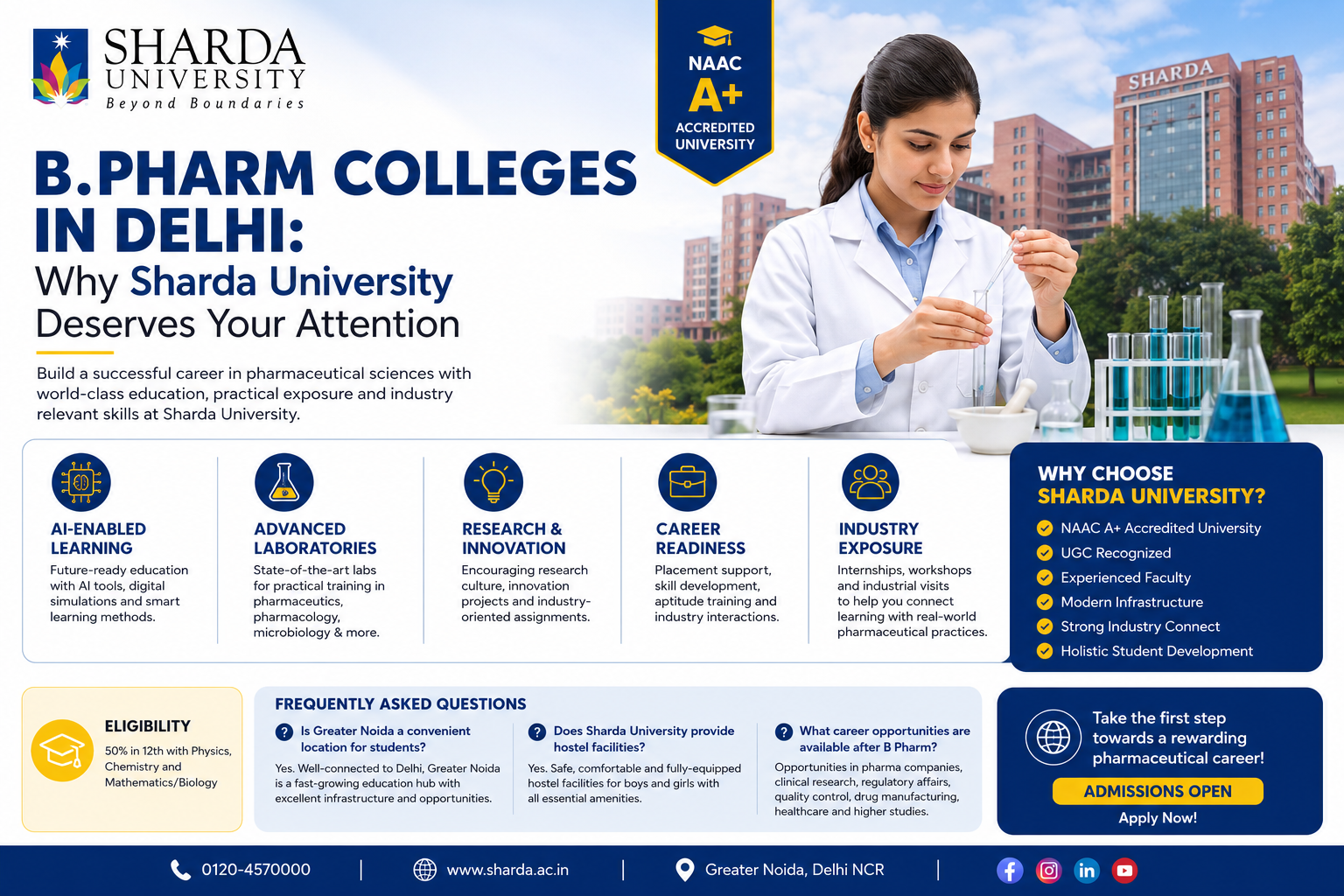 B.Pharm Colleges in Delhi: Why Sharda University Deserves Your Attention
