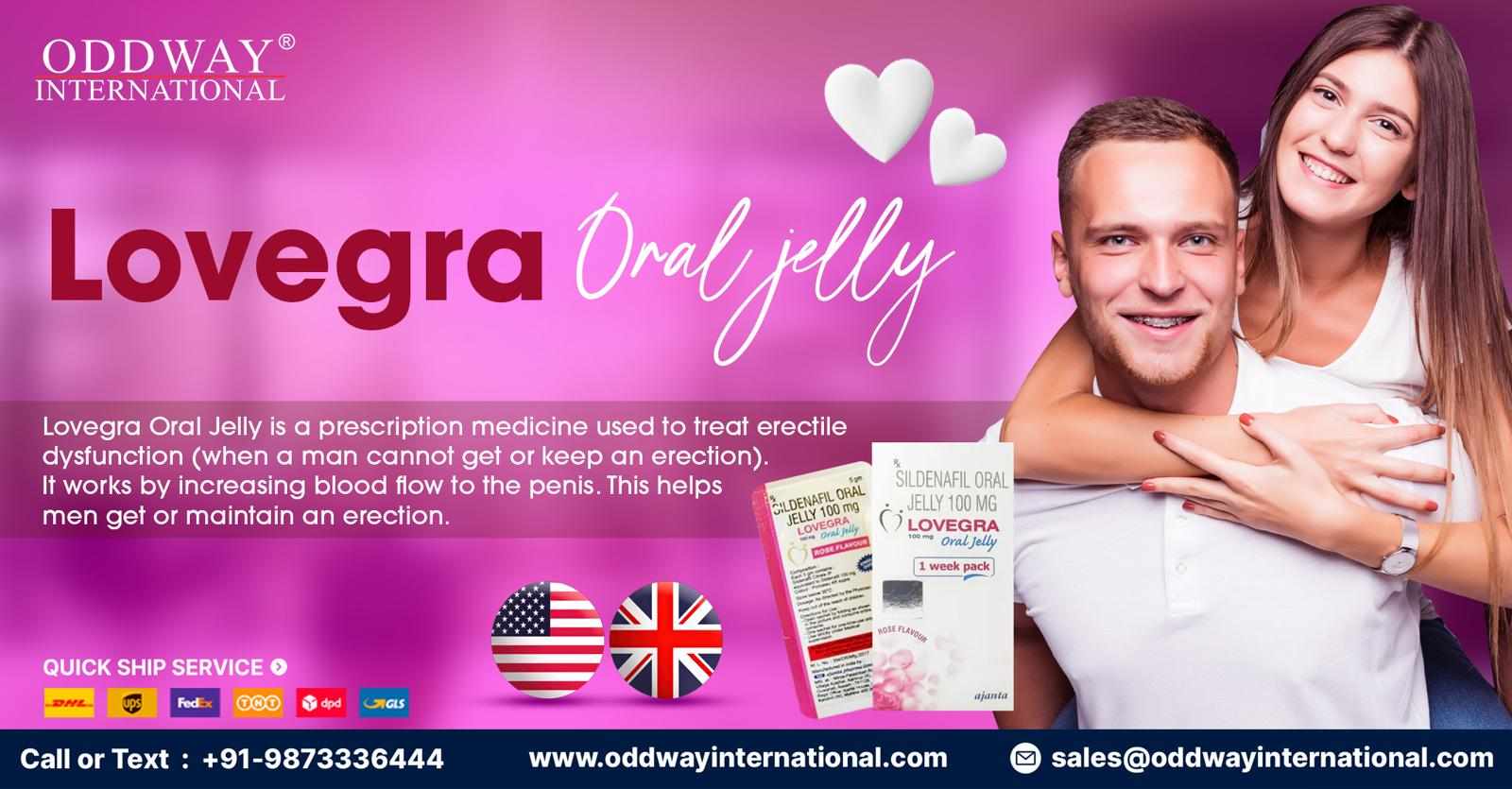 Buy Lovegra Oral Jelly 100mg | Sildenafil Oral Jelly - Oddway