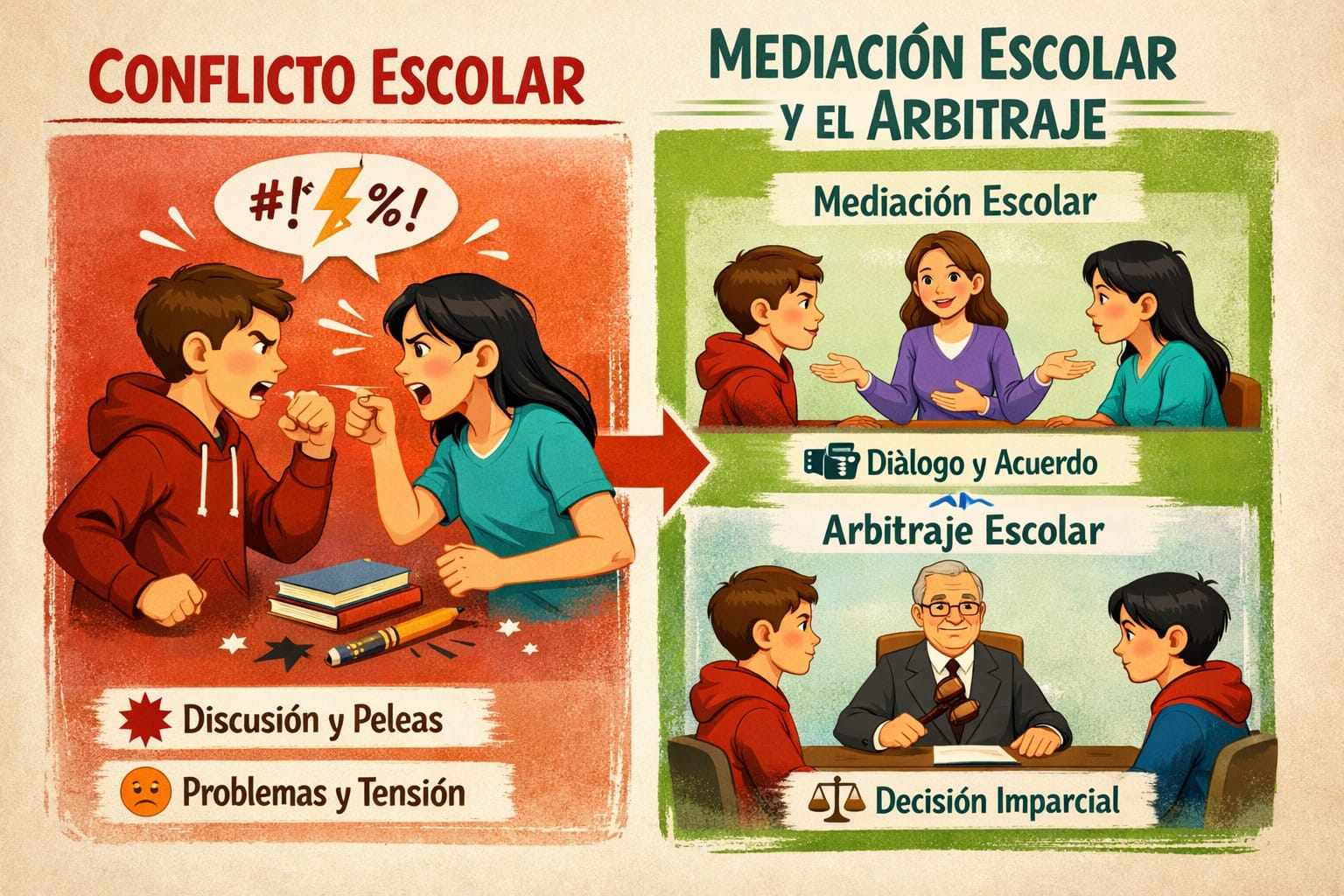 Conflicto Escolar y aplicación escolar donde interviene el psicólogo.