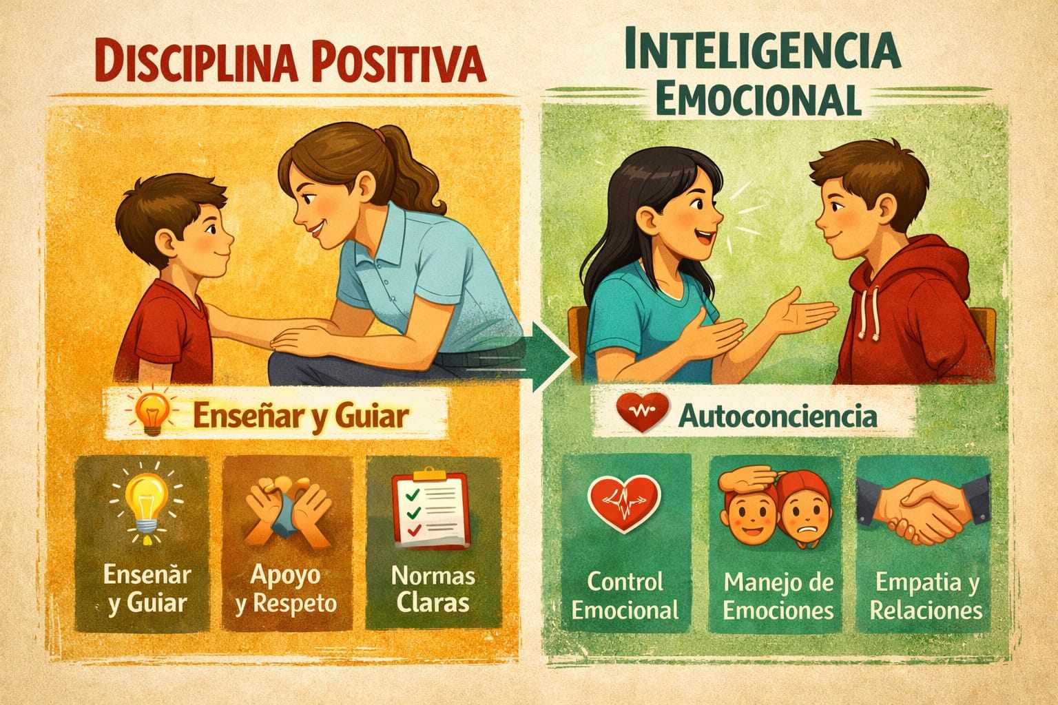 Disciplina Positiva y cómo se diferencia de los enfoques educativos tradicionales basados en el castigo.
