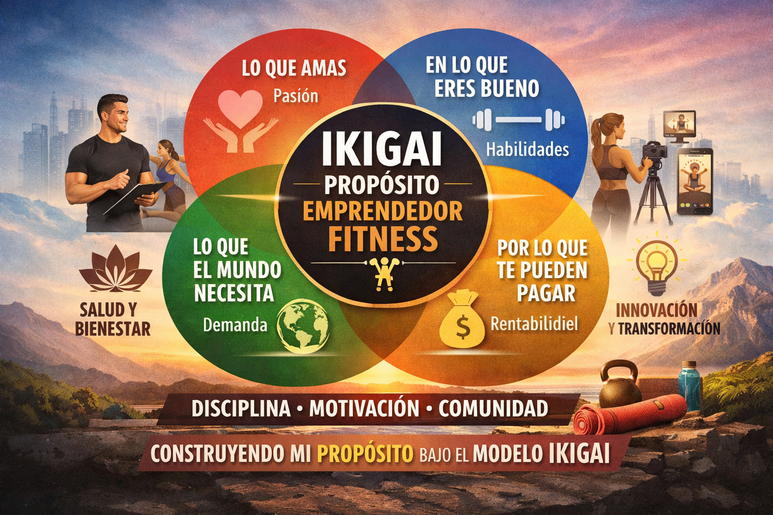 Armando mi propósito a través del modelo Ikigai, más que Fitness es una transformación