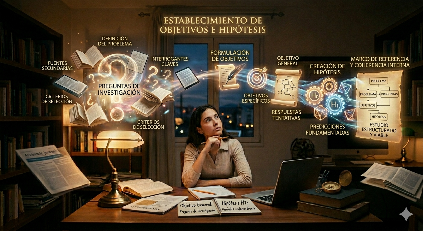 ​Establecimiento de Objetivos e Hipótesis (o Preguntas de Investigación)