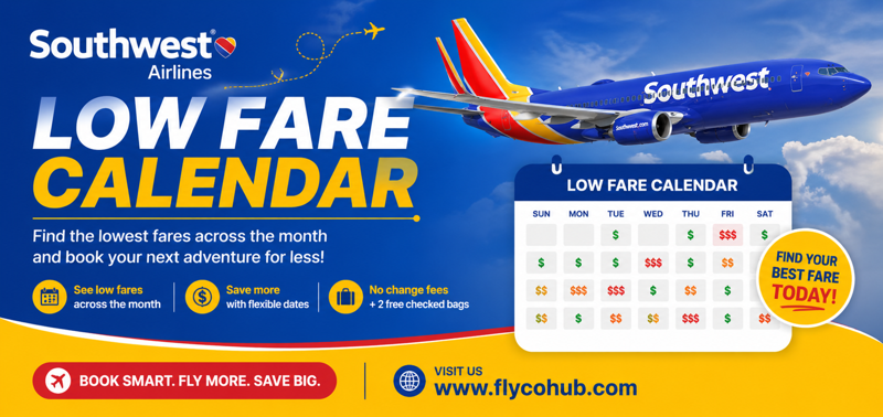 Southwest Airline Low fare Calendar 2026