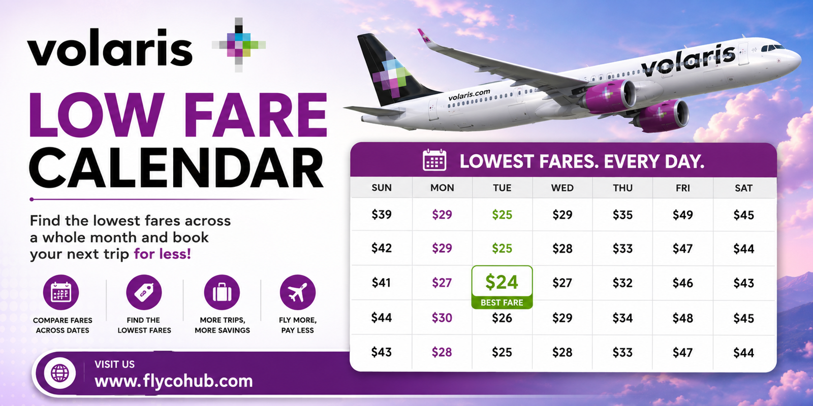 Volaris Airline Low Fare Calendar: Find Cheap Flights & Save More on Every Trip
