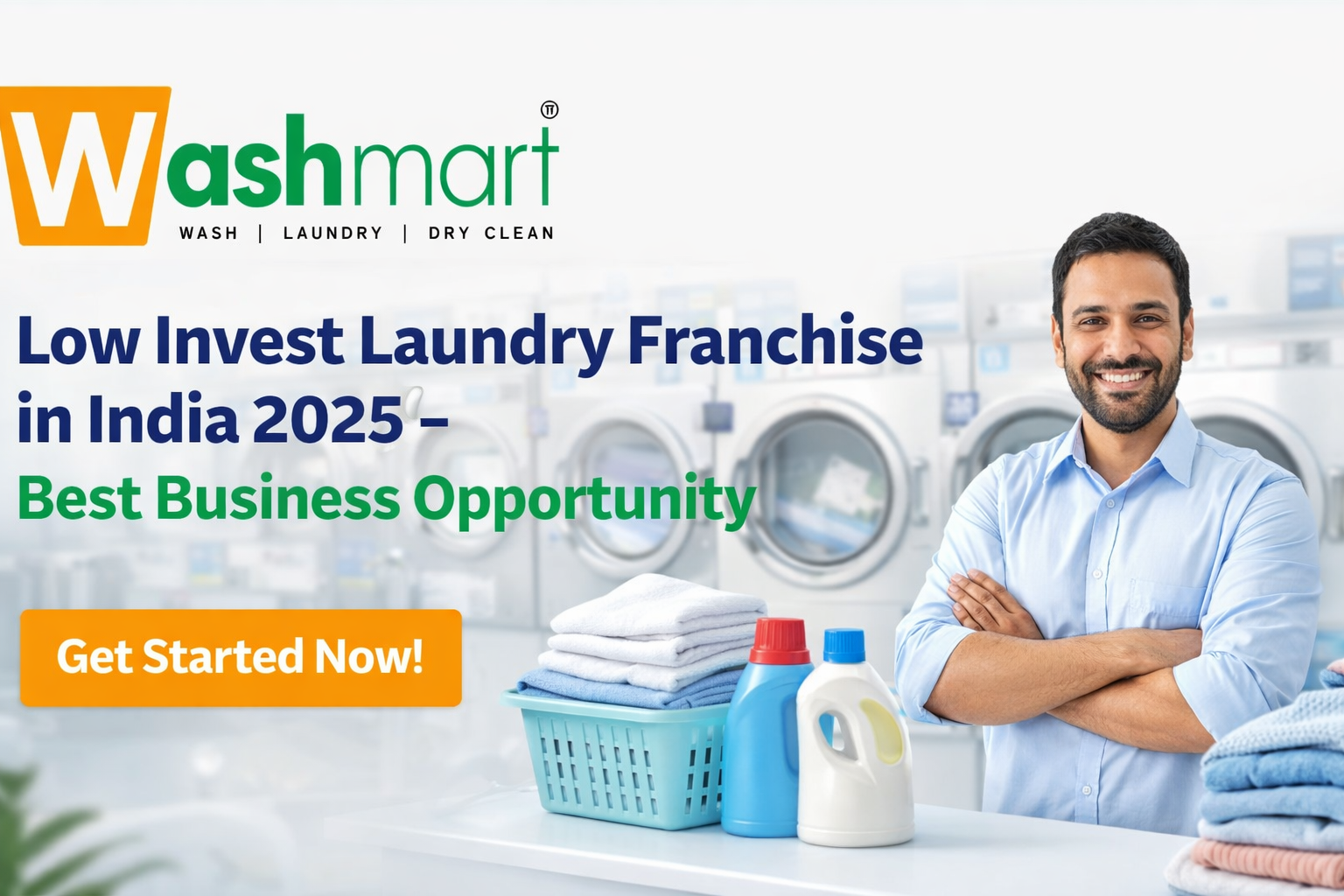 Washmart – Low Invest Laundry Franchise in India 2026