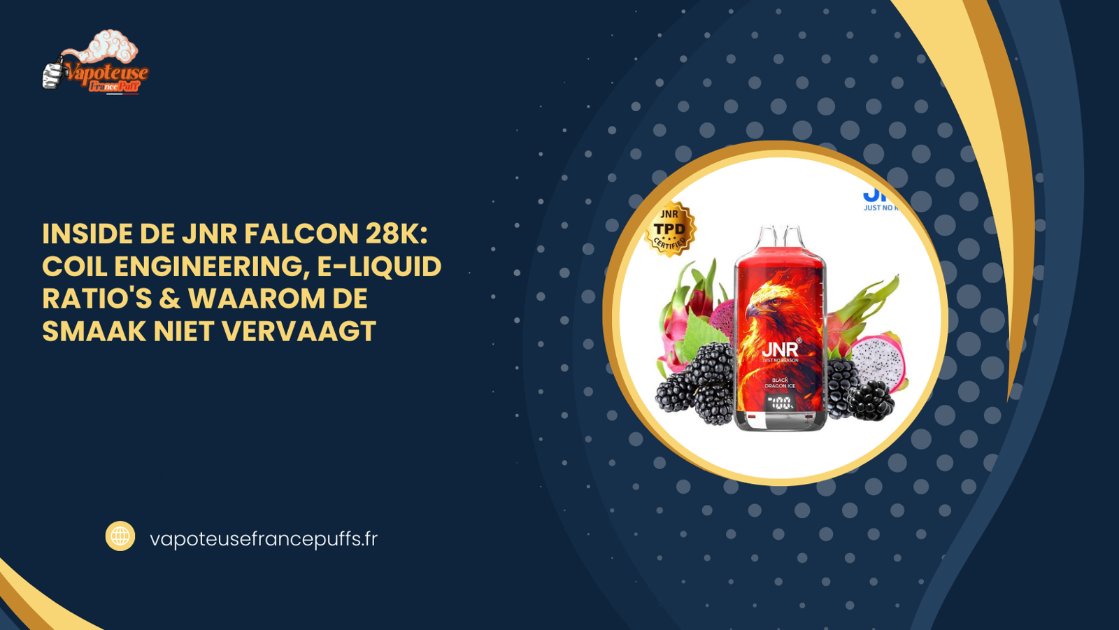 Inside de jnr falcon 28k: Coil Engineering, E-Liquid Ratio's & Waarom de Smaak Niet Vervaagt