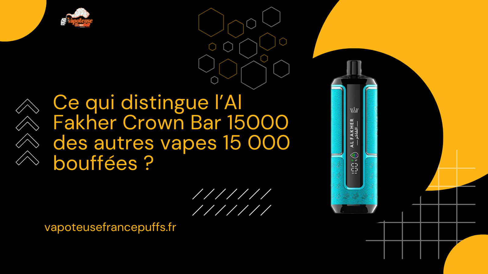Ce qui distingue l’Al Fakher Crown Bar 15000 des autres vapes 15 000 bouffées ?