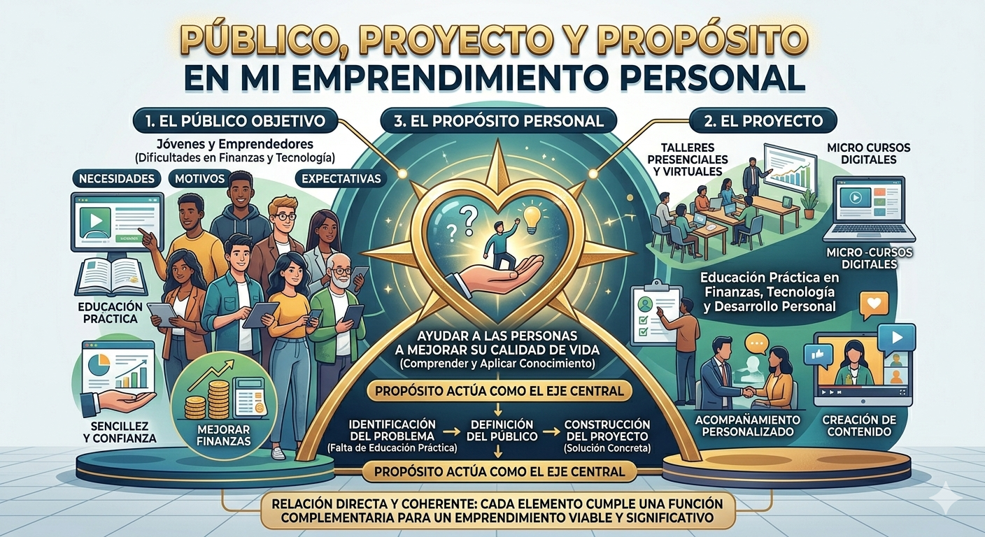 Público, Proyecto y Propósito en mi emprendimiento personal