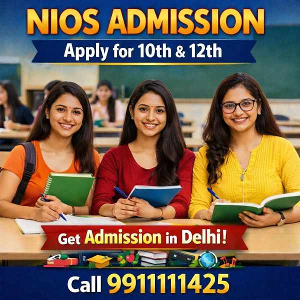 Nios Admission 2026 in Delhi for 10th class and 12th Class