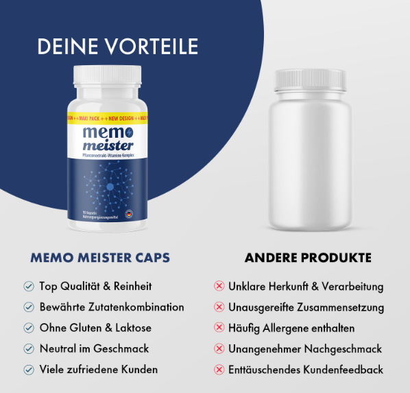 MemoMeister Kapseln-(EHRLICHE BEWERTUNGEN)-Vergesslichkeit adé: Kann die mentale Leistung steigern?