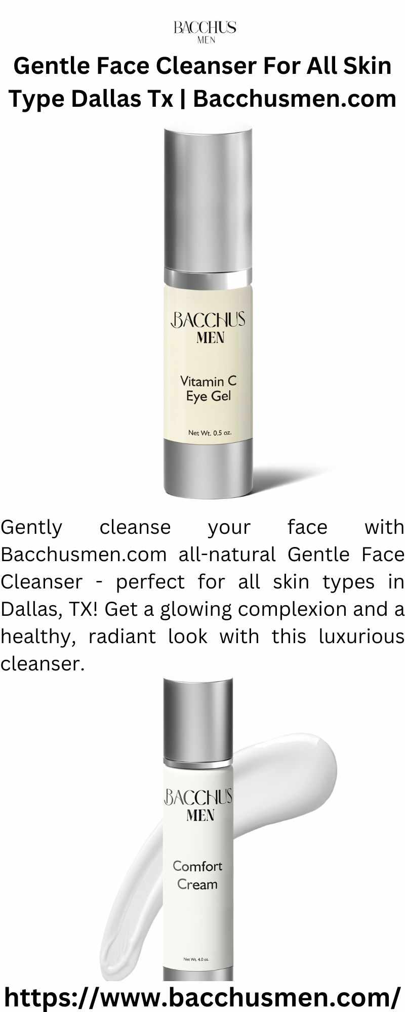 Gentle Face Cleanser For All Skin Type Dallas Tx | Bacchusmen.com