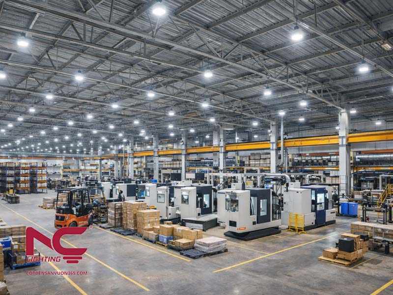 Đèn LED Nhà Xưởng: Giải Pháp Chiếu Sáng Công Nghiệp Tiết Kiệm, Bền Bỉ Và Hiệu Quả Cao