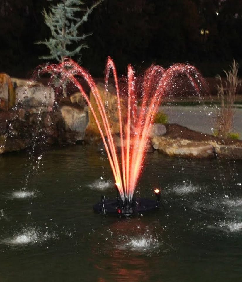 Water Fountain LED Lights Transform Beautiful Outdoor Displays