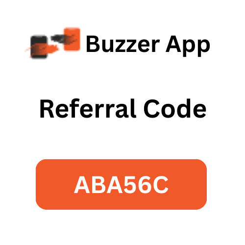 Buzzer App Referral Code "ABA56C" Get 20% Bonus points