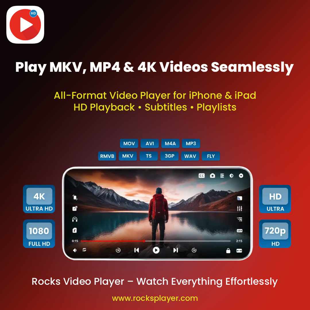 Play MKV, MP4 & 4K Videos Seamlessly with Rocks Video Player for iOS