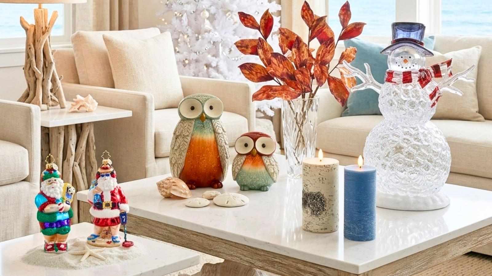Top Living Room Coastal Christmas Decor Ideas with Melrose Home Decor in 2026