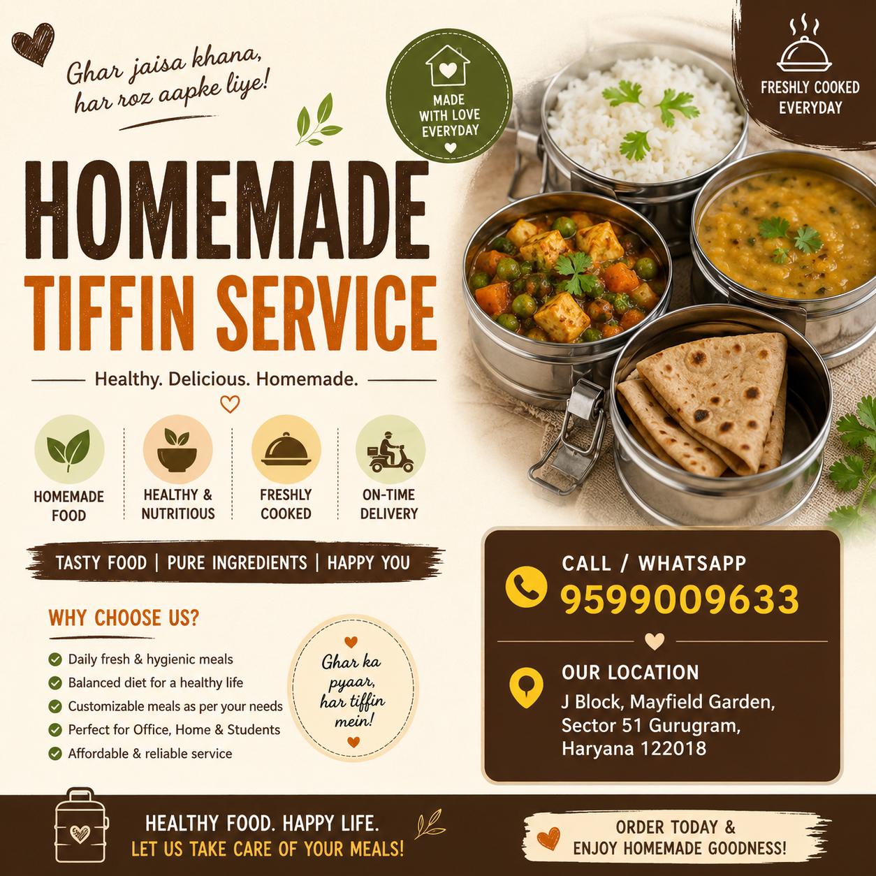 Homemade Tiffin Service: Enjoy Fresh and Healthy Home-Style Meals