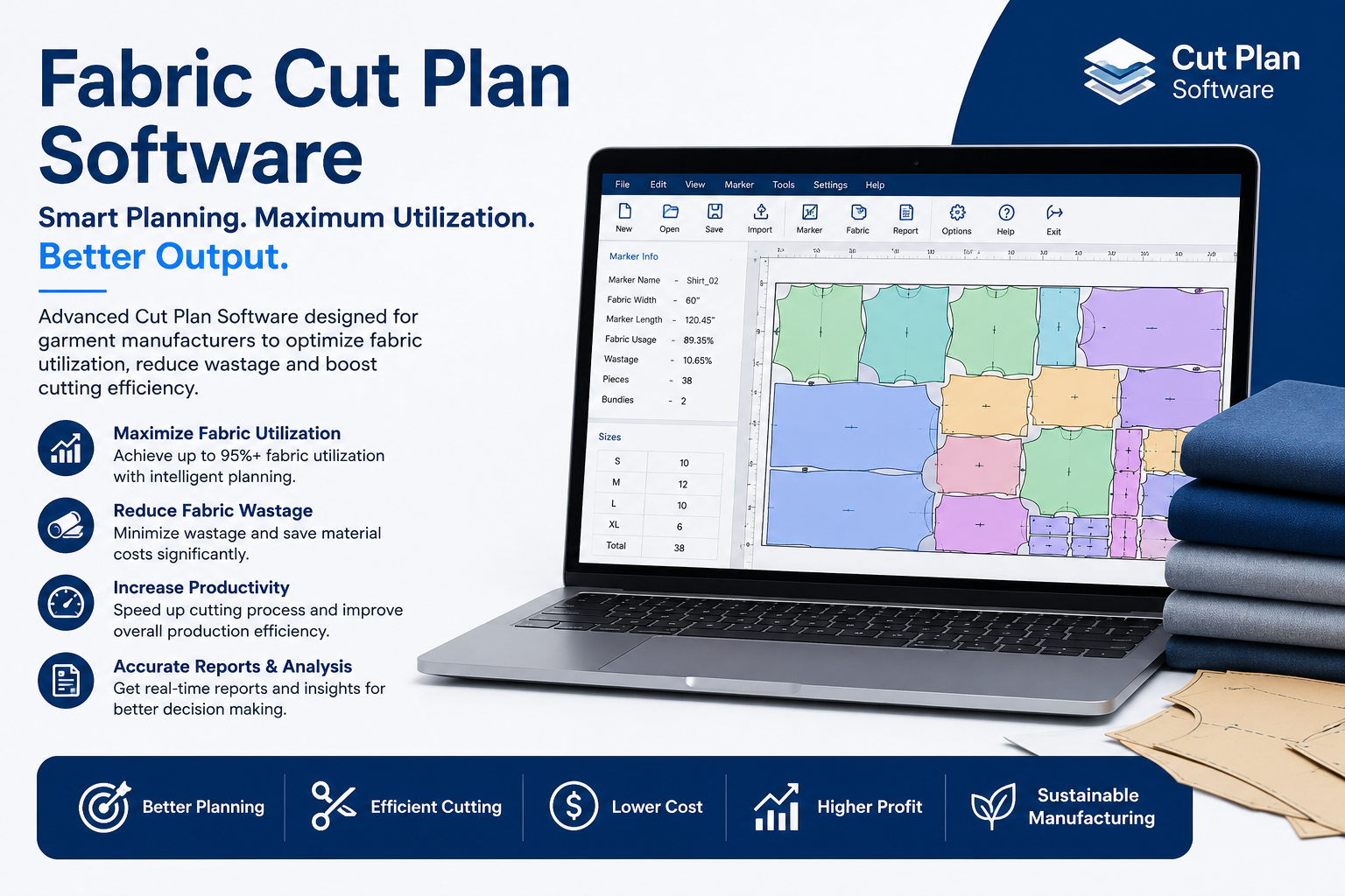 Fabric Cut Plan Software | Advanced Cut Plan Software for Garment Industry