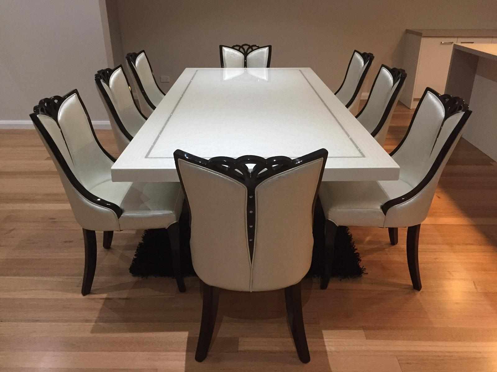 Bianca Marble Dining table with 8 Chairs| Marbleking.com.au