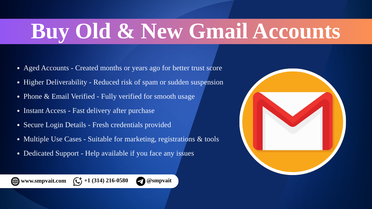 Best 10 Sites to Buy Gmail Accounts in Bulk (PVA & Aged)