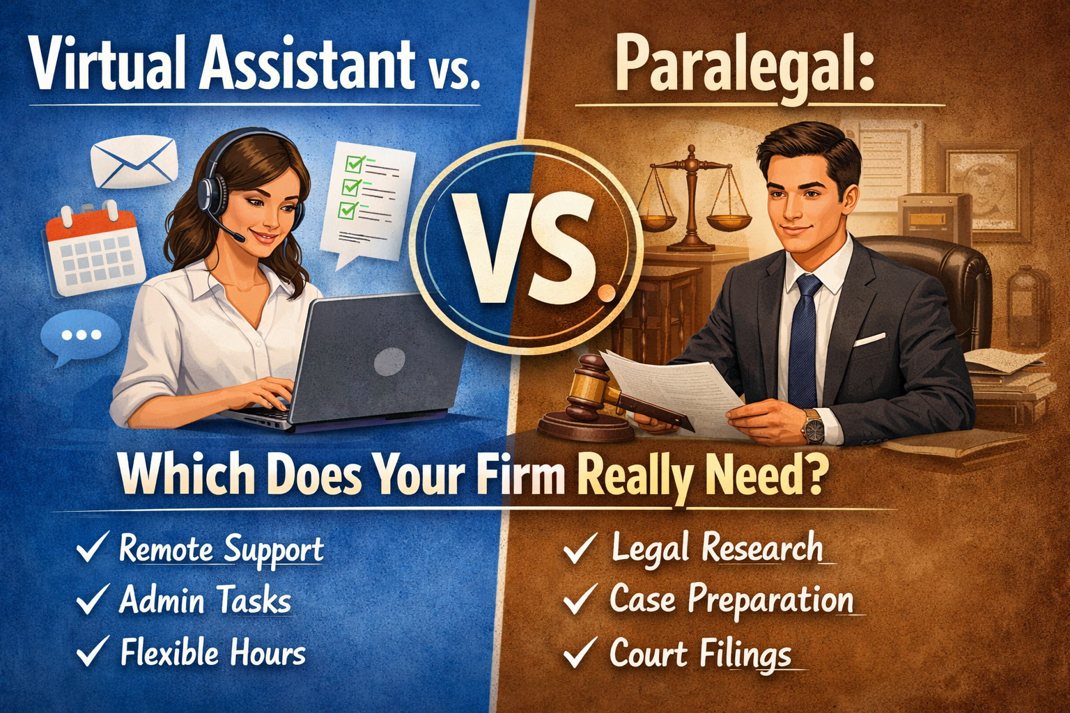 Virtual Assistant vs. Paralegal: Which Does Your Firm Really Need?