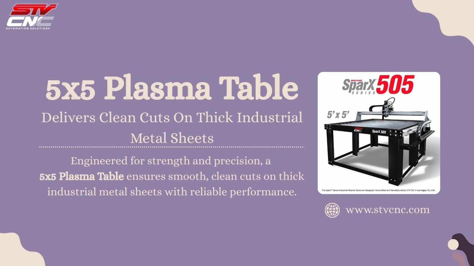 5x5 Plasma Table Delivers Clean Cuts On Thick Industrial Metal Sheets