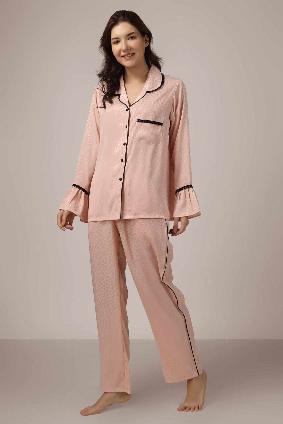 Ethel, Pyjama Suit: Shop Luxe Satin Sleepwear | Pink Women Night Suits – After Dark