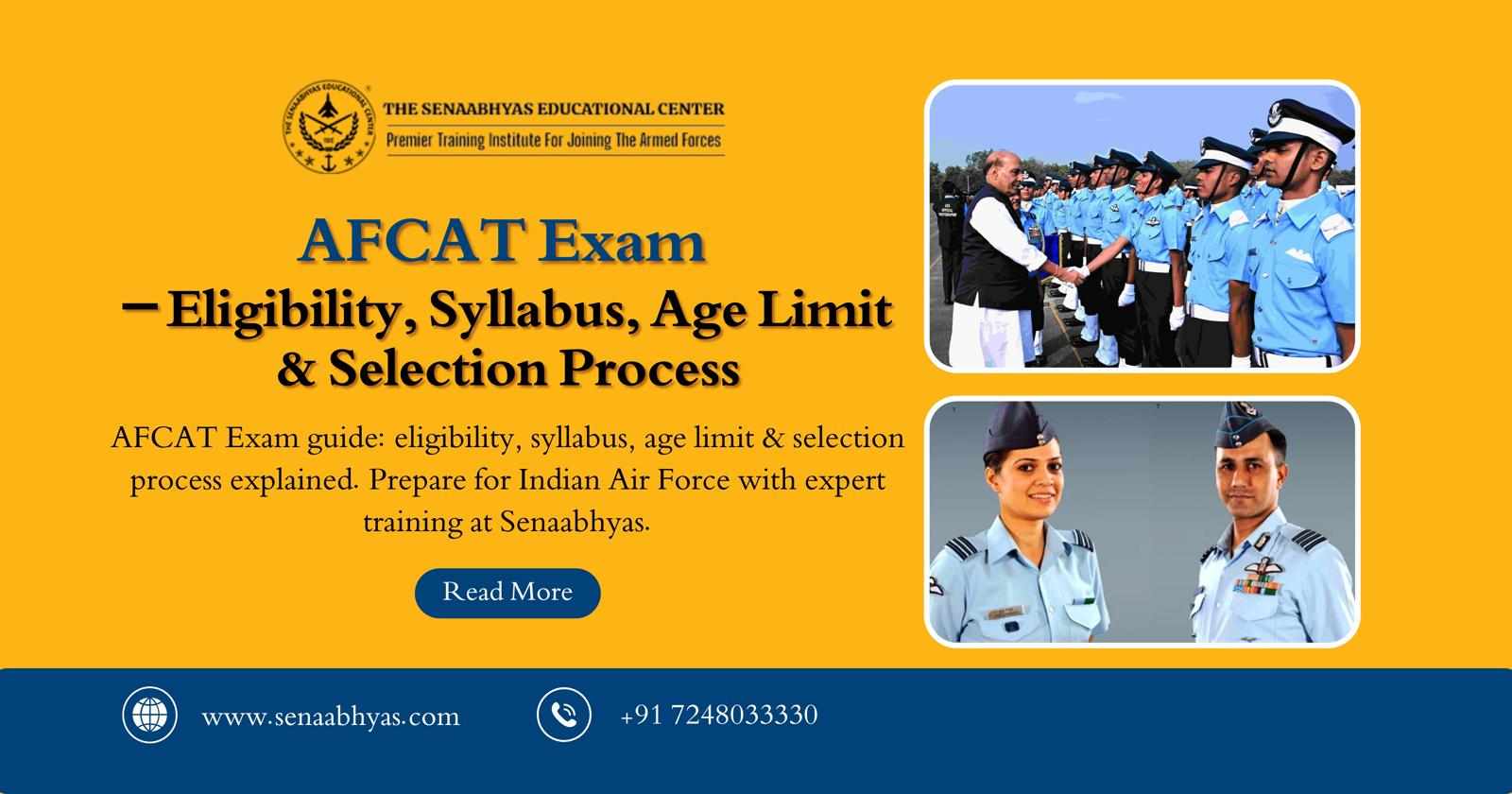 AFCAT Exam – Eligibility, Syllabus, Age Limit & Selection Process