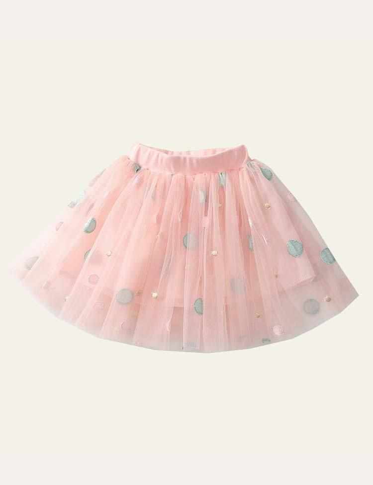 Bebehanna's Dot Embroidered Mesh Skirt