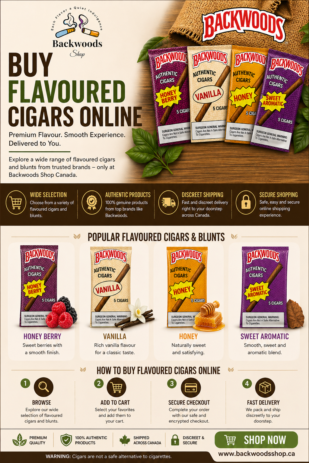 Buy Flavoured Cigars Online at Backwoods Shop Canada