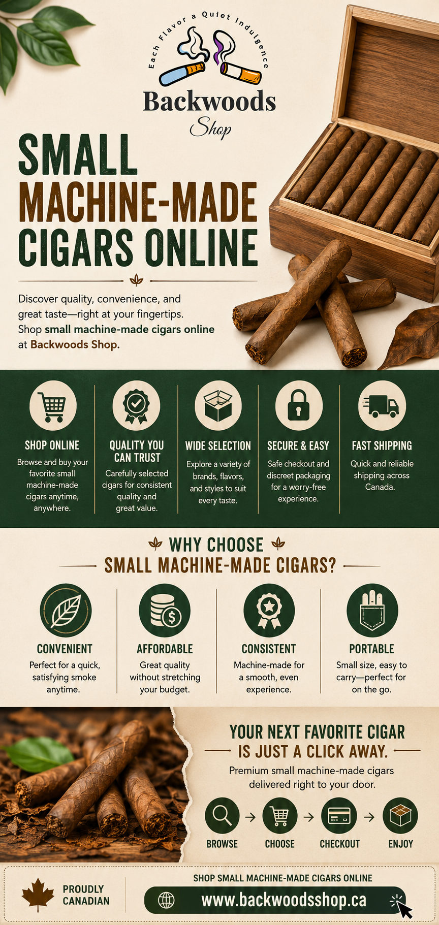 Why Choose Small Machine-Made Cigars Online from Backwoods Shop