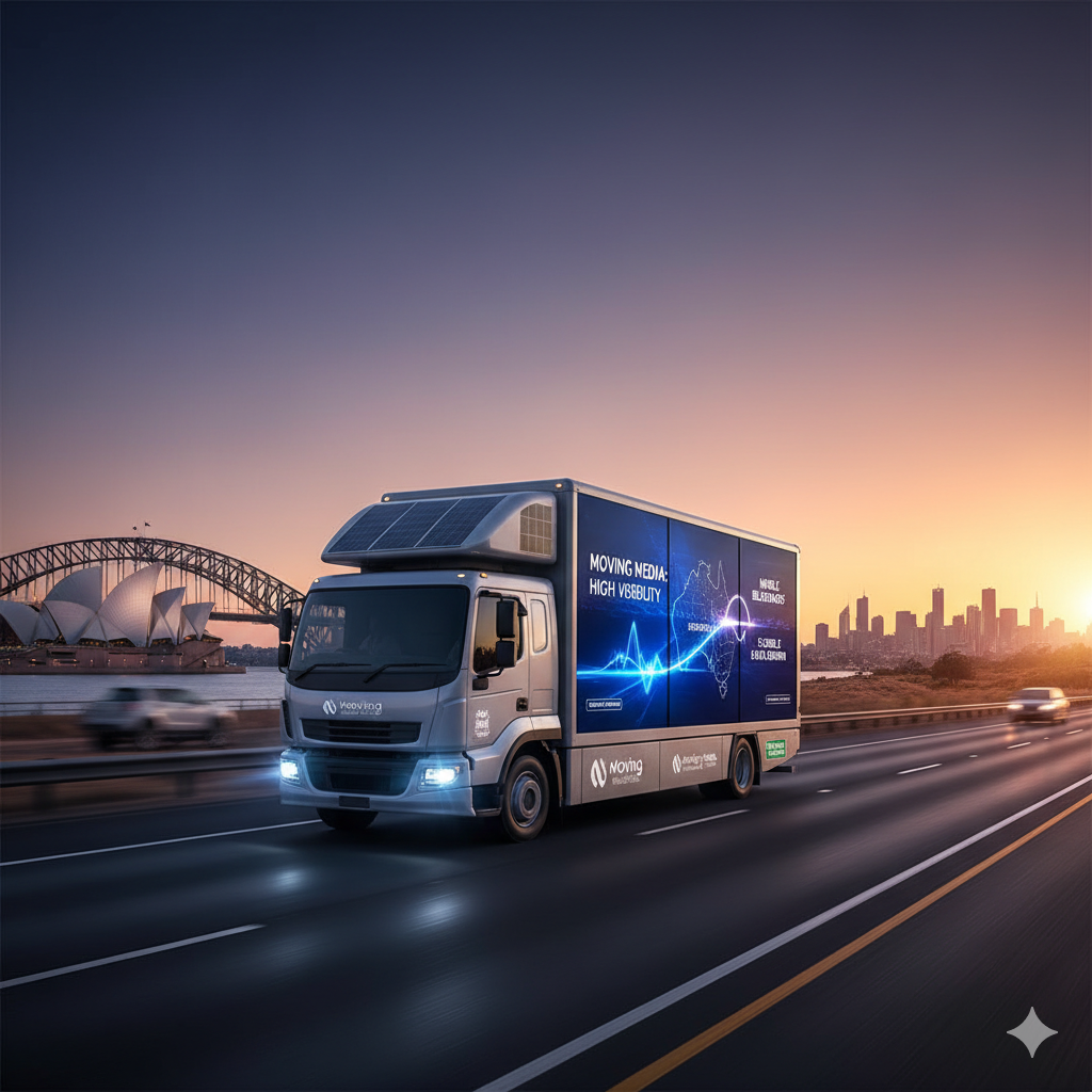 Moving Media: 3-Sided LED Screens With High Visibility.