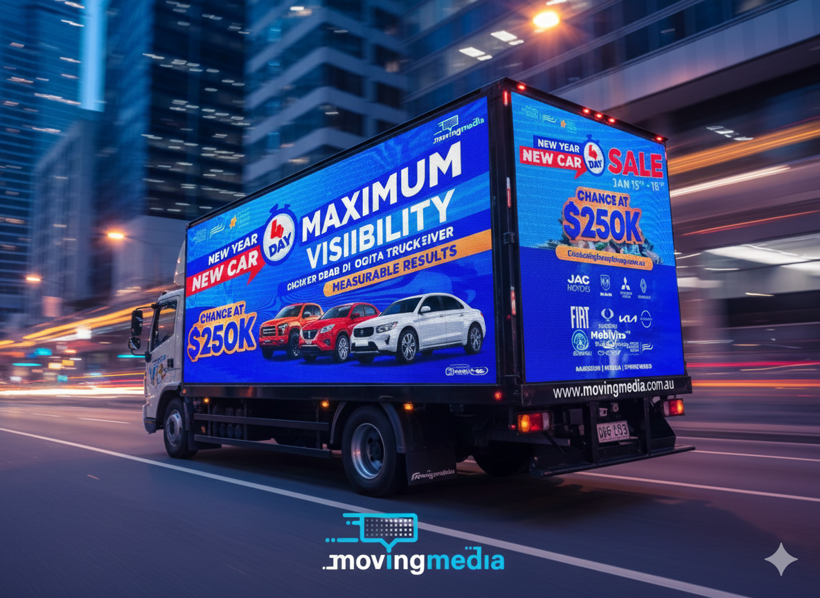 Ditch Static Ads. Go Dynamic with 3-Sided Digital Trucks!