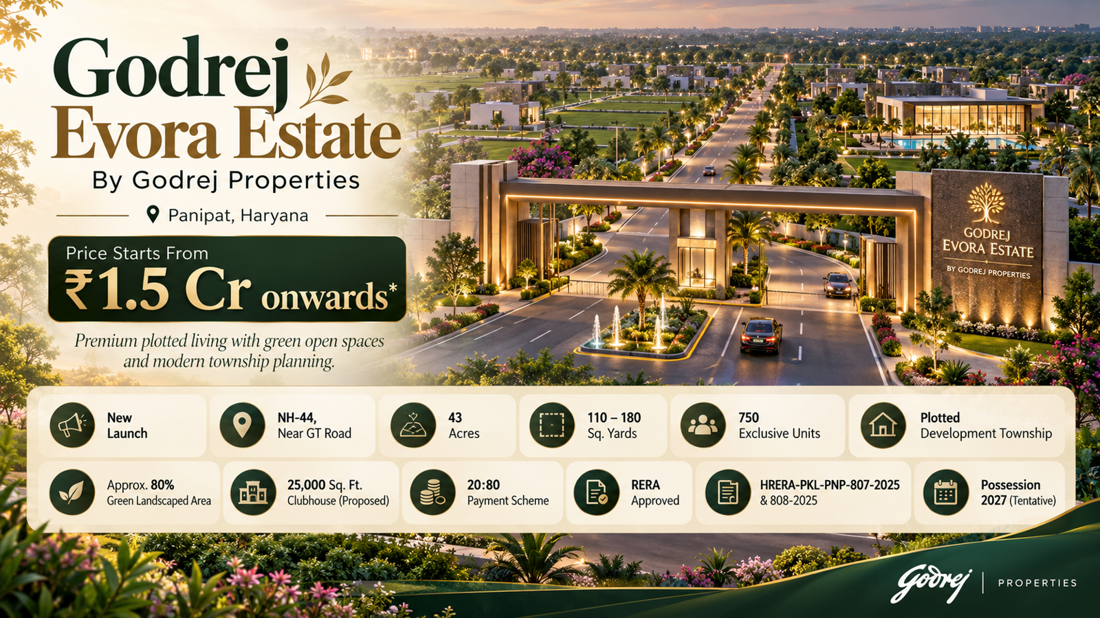 Godrej Evora Estate – Price, Plots, Location, Amenities & RERA Details
