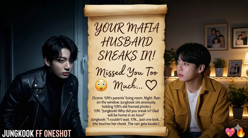 “Your Mafia Husband Sneaks Into Your Parents’ House Because He Missed You Too Much | Jungkook FF Oneshot 💖🔥”