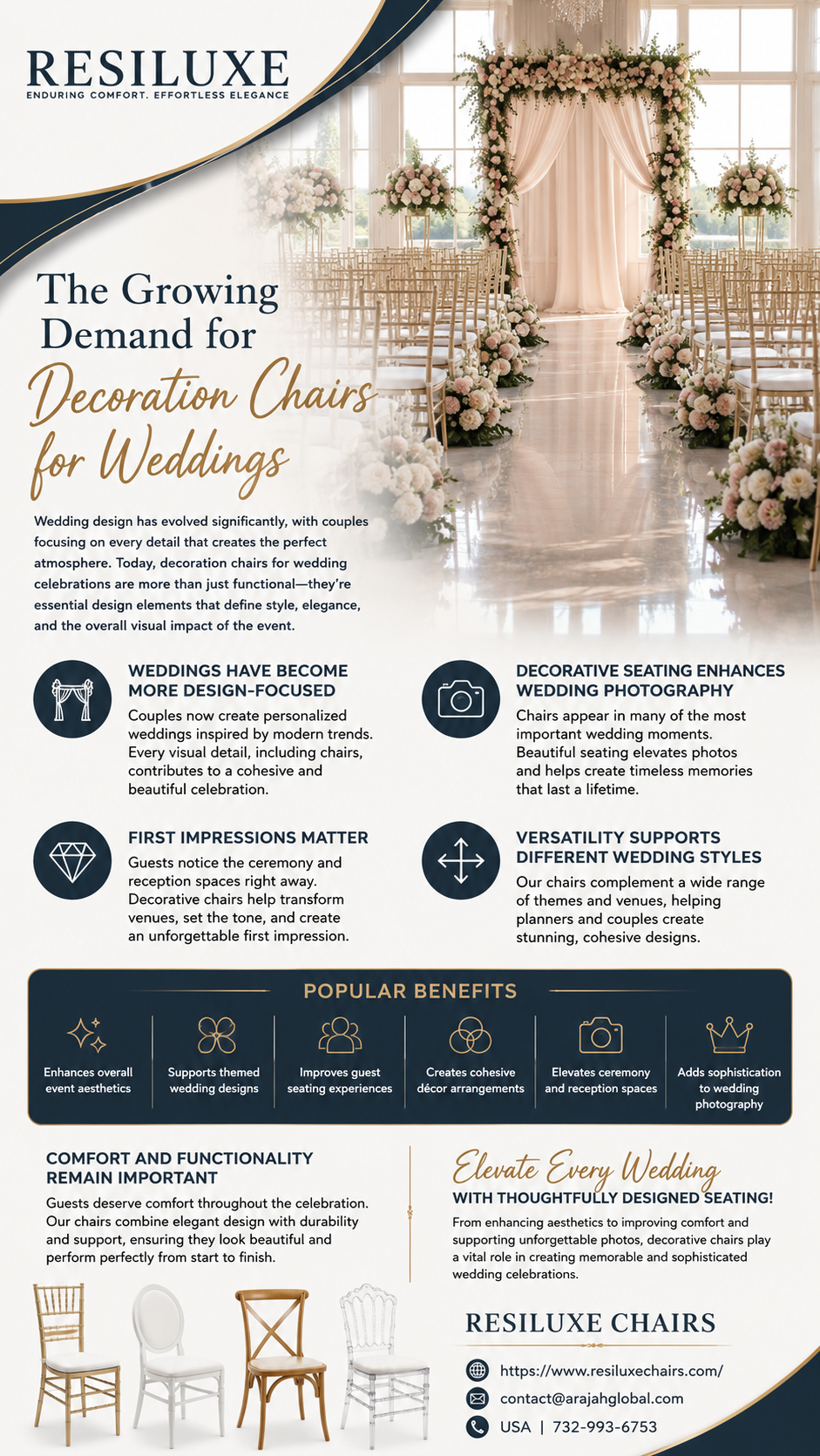 Premium Ceremony Chairs & Decoration Chairs for Wedding Events